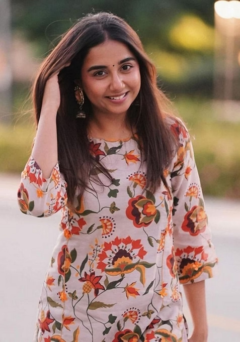 Beige Digital Print Rayon Co-Ord Set